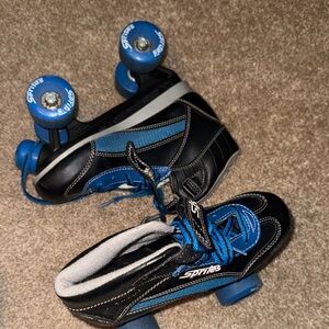 Black and Blue Roller Skates